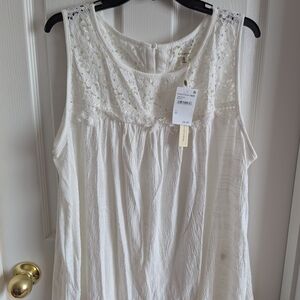 Max Studio Ivory Lace Detail Sleeveless Blouse